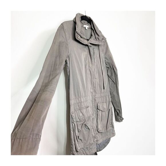 James Perse Utility Jacket Womens small Zip Up Light Weight Gray peppy comfort - Picture 6 of 7